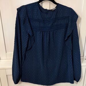 Navy Long-Sleeve Blouse